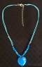 Necklace turquoise heart pendant with Zirkonia