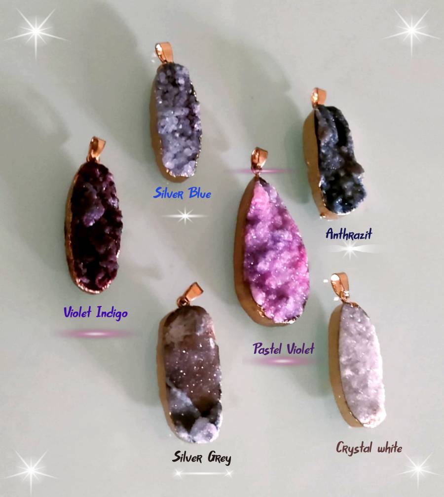 Tachyon Achat Druzy, Pendants