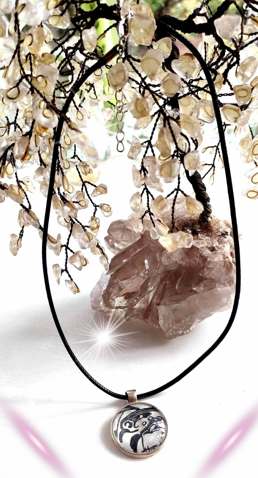 Tachyon 3D Pendant On String Necklace