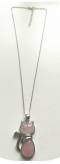 Tachyon Rose Quartz Cat Pendant with Necklace