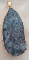 Tachyon Achat Druzy Pendant, blue