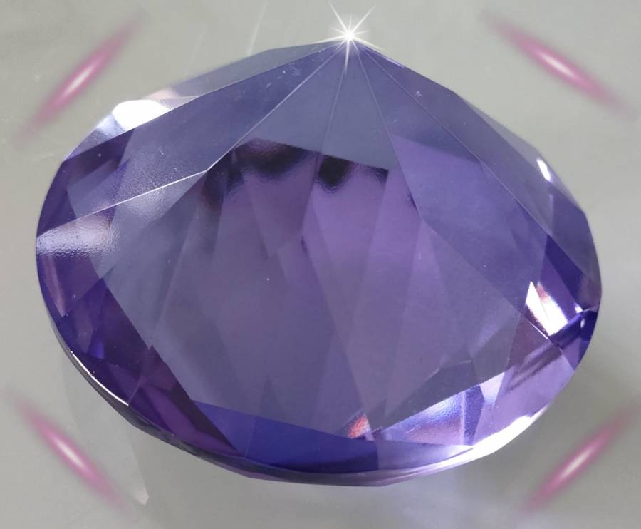 Tachyon Crystal Glass Diamond, violet, 100 mm