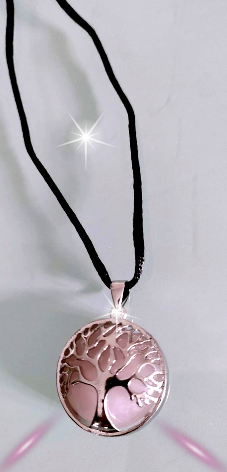 Tachyon Tree of Life Pendant, Rose Quartz